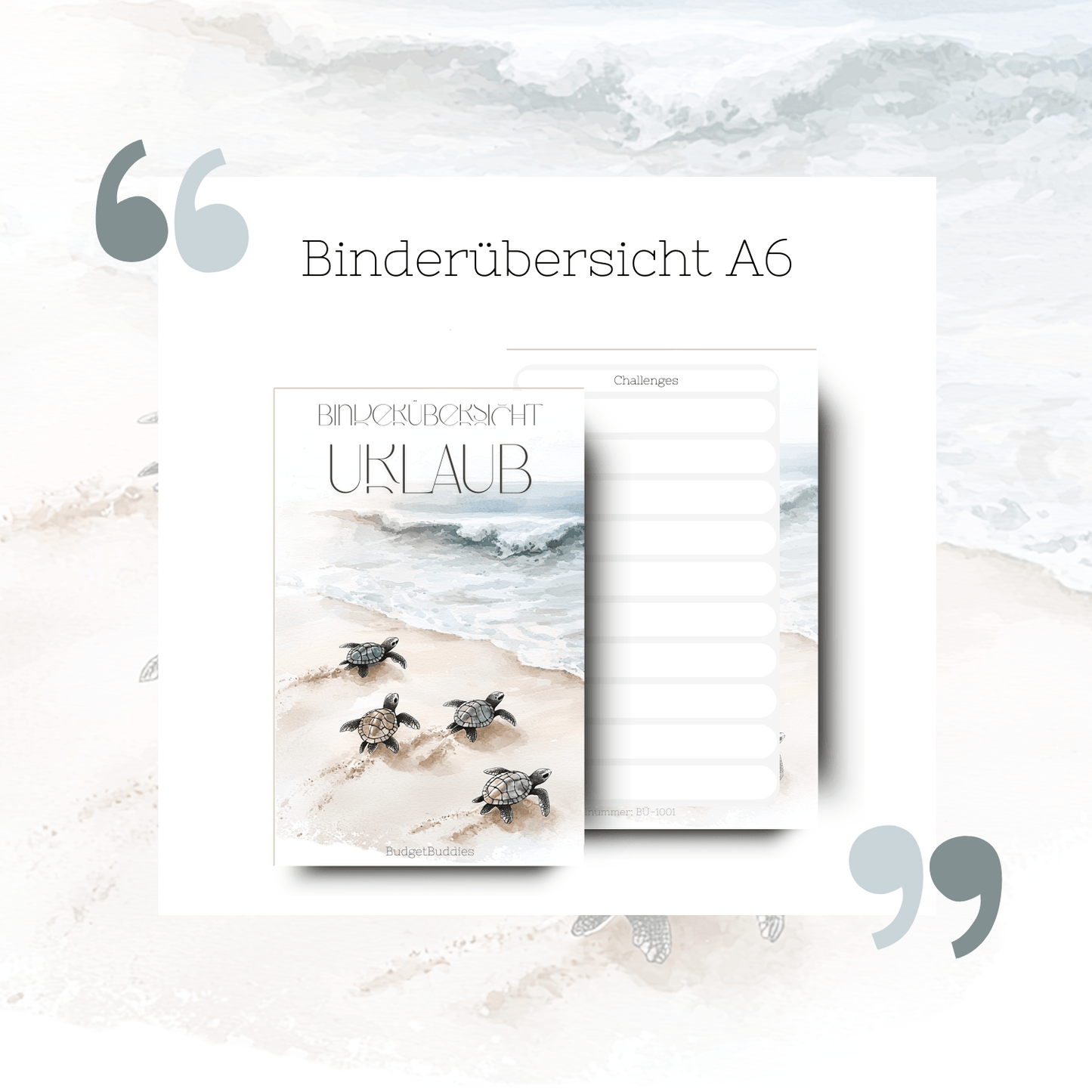 Binderübersicht Urlaub