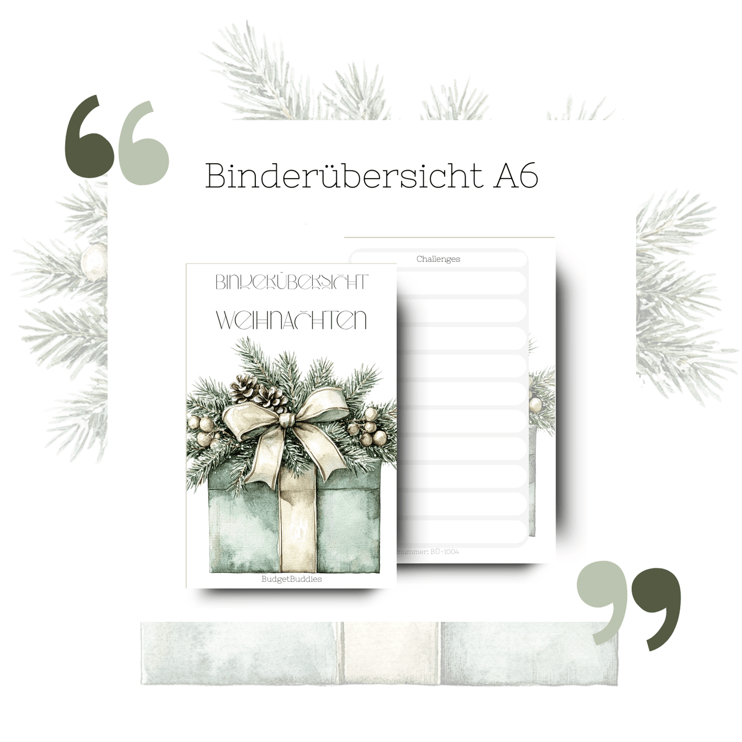 Binderübersicht Weihnachten