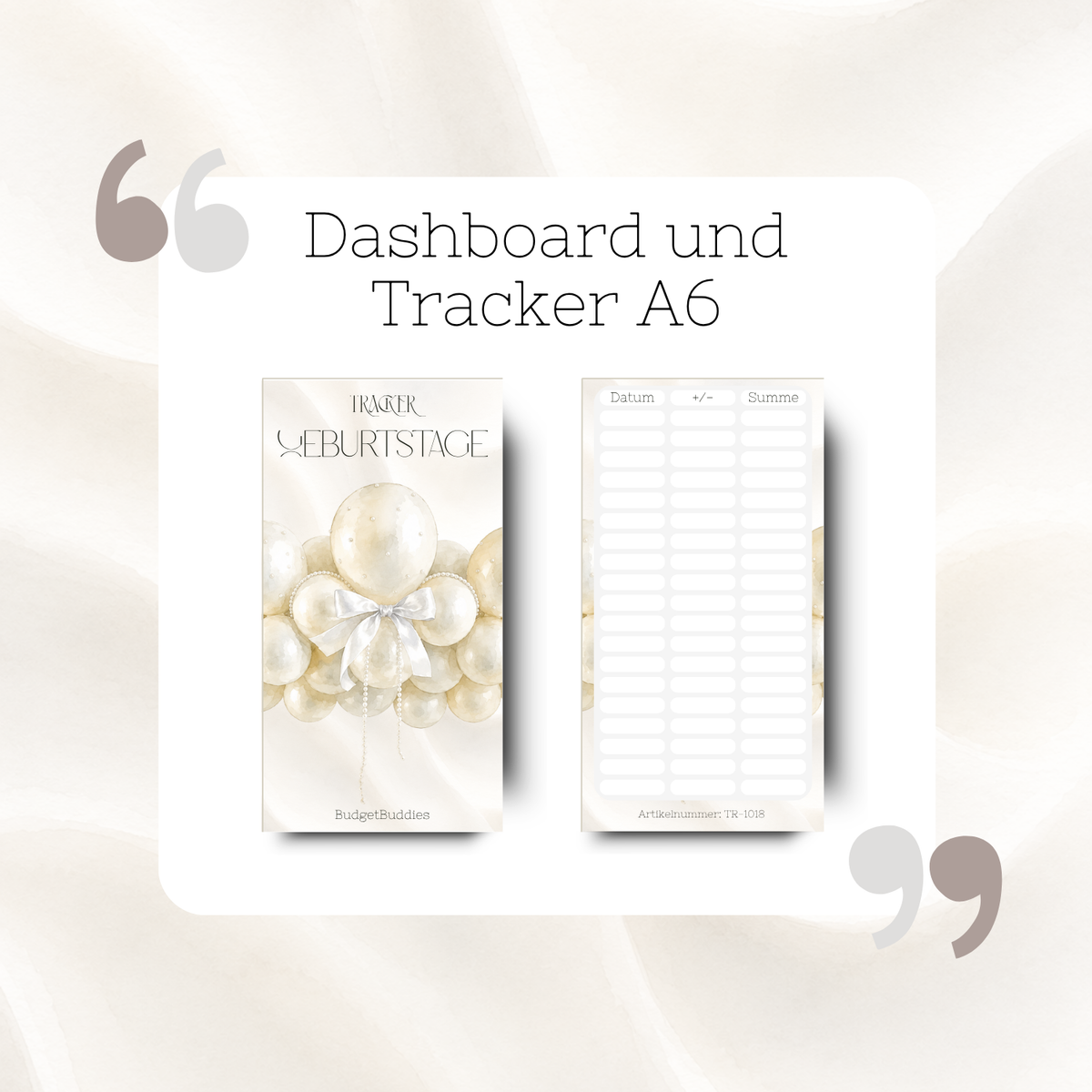 Geburtstage Dashboard Tracker A6