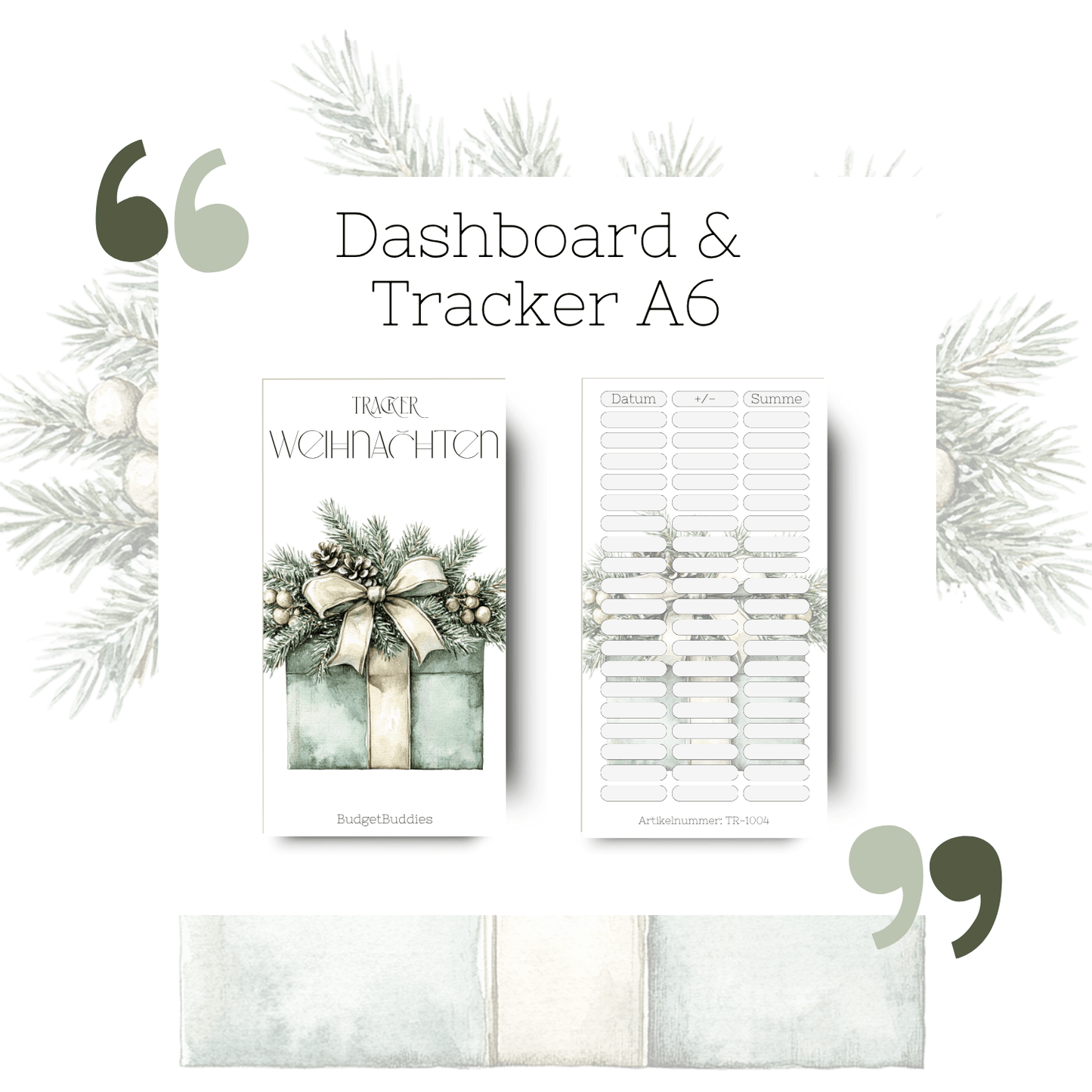 Weihnachten Dashboard Tracker A6