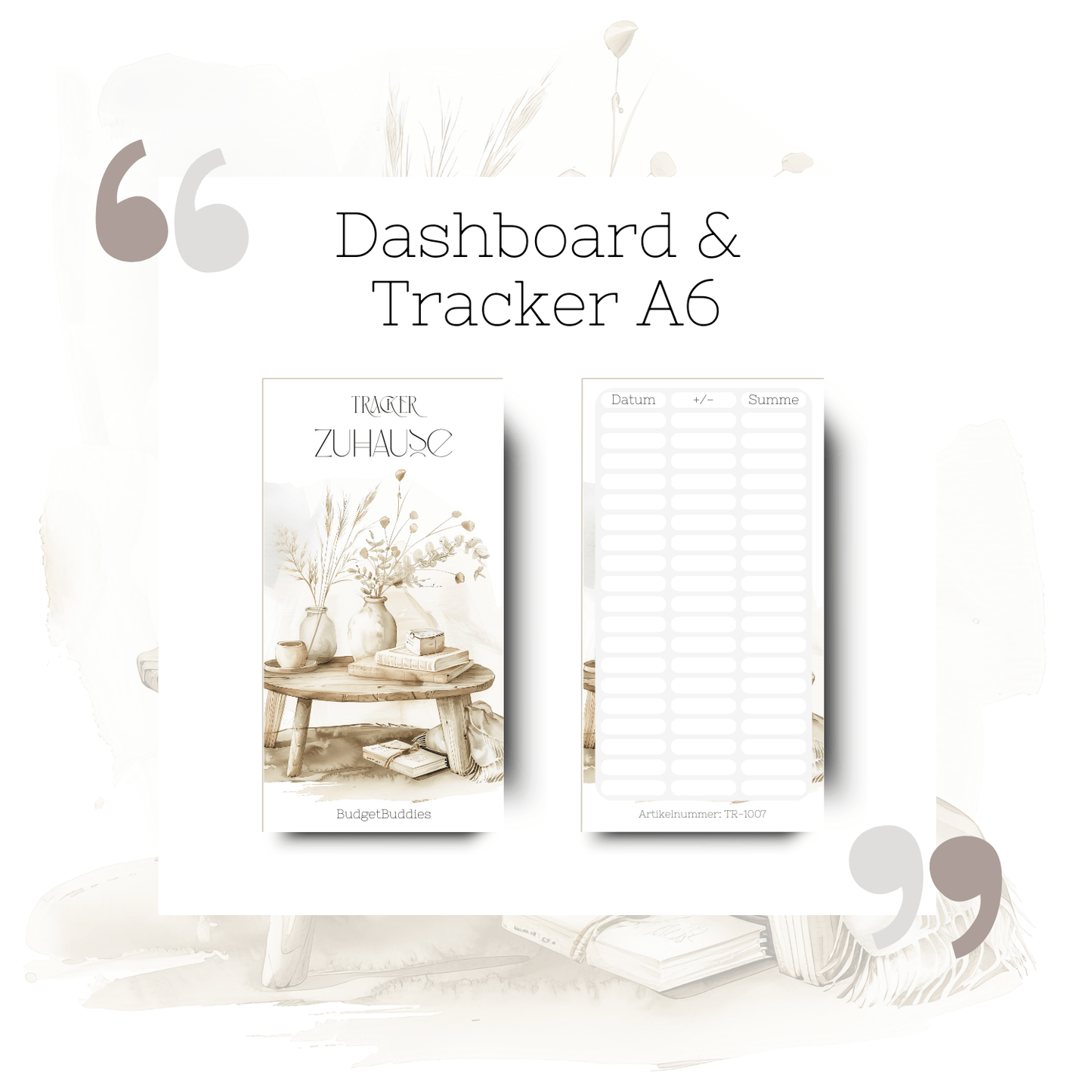 Zuhause Dashboard Tracker A6