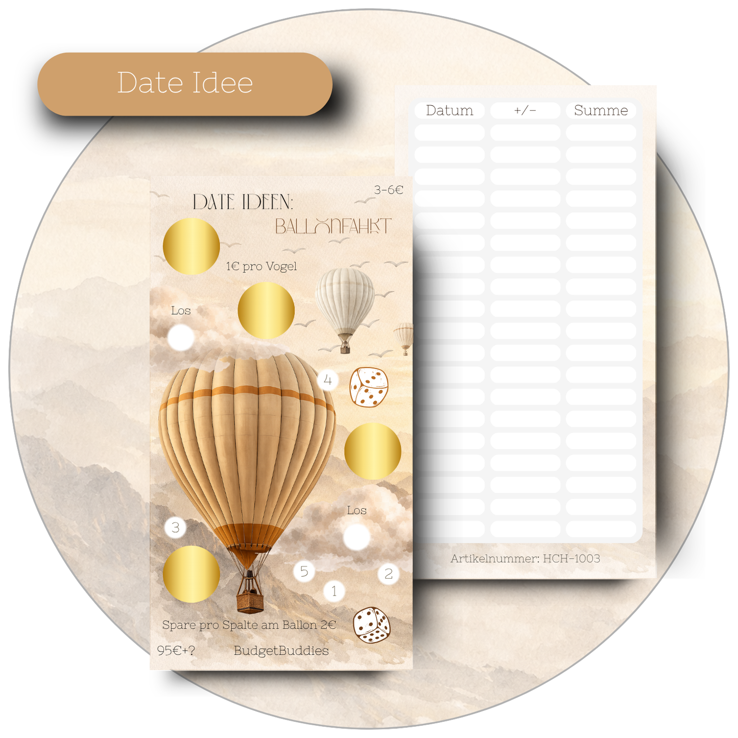 Date Ideen - Ballonfahrt - Sparchallenge A6