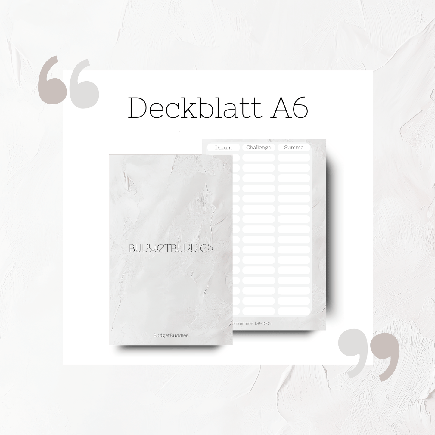 BudgetBuddies Deckblatt A6