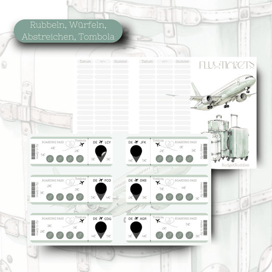 Flugtickets - 3er - Klappkarte A6