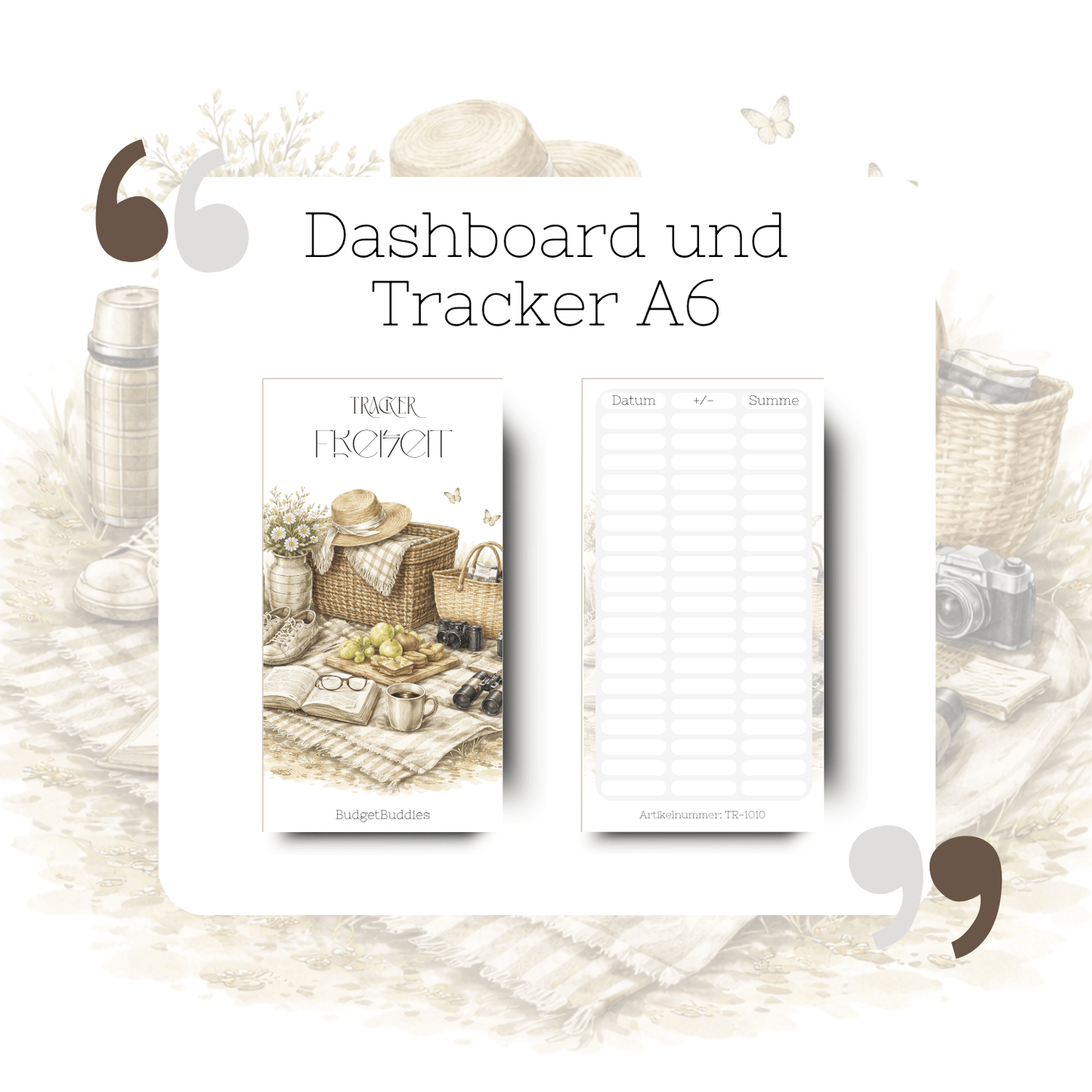 Freizeit Dashboard Tracker A6