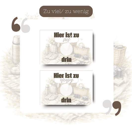 Zu viel / Zu wenig Kärtchen Freizeit