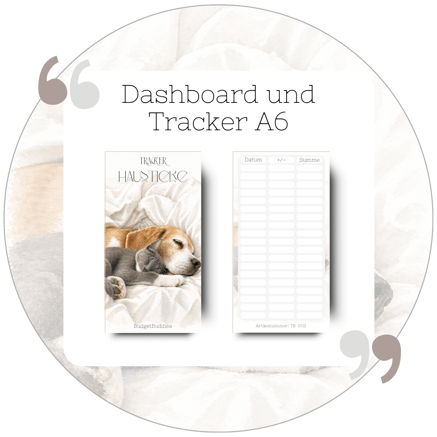 Haustiere Dashboard Tracker A6
