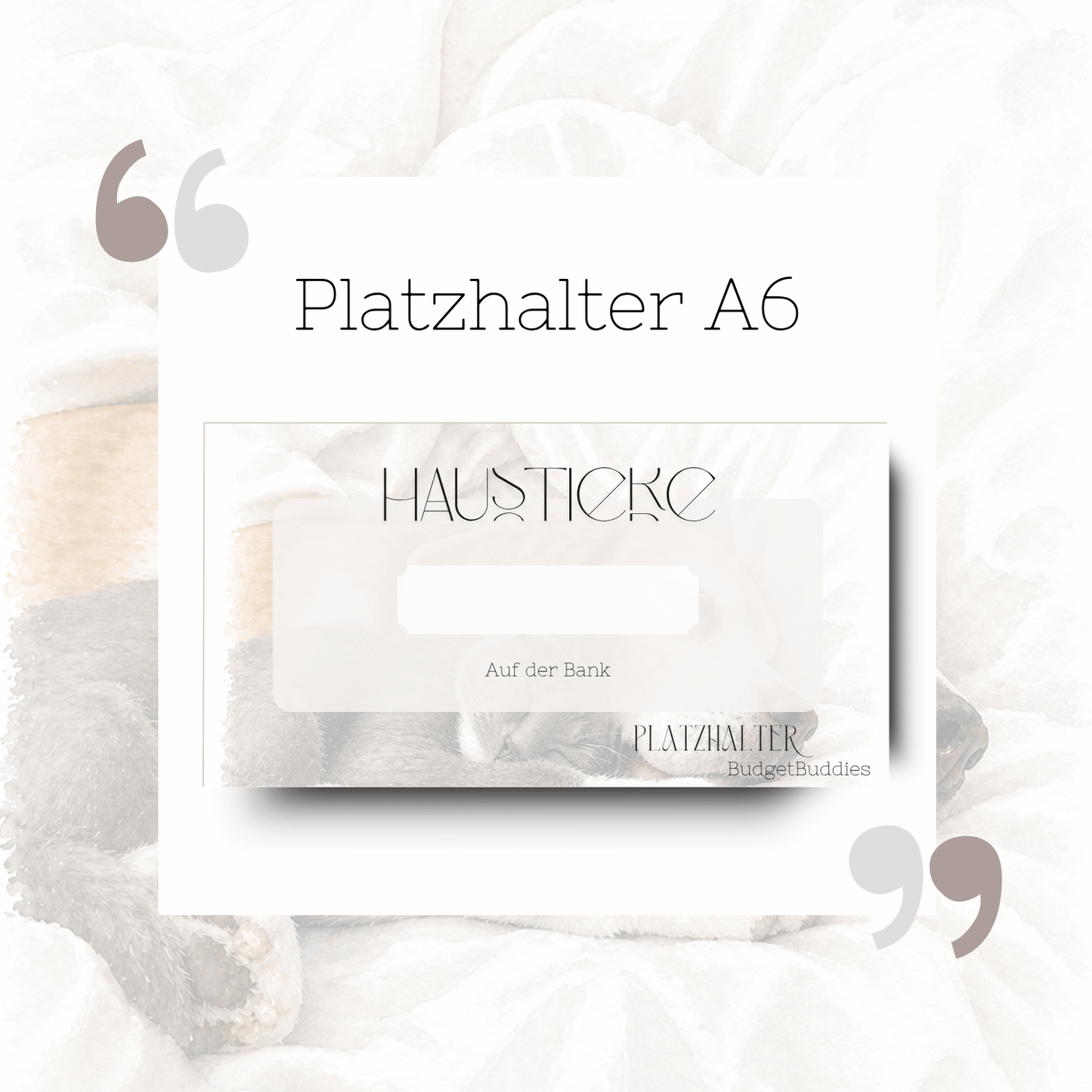 Haustiere Platzhalter A6