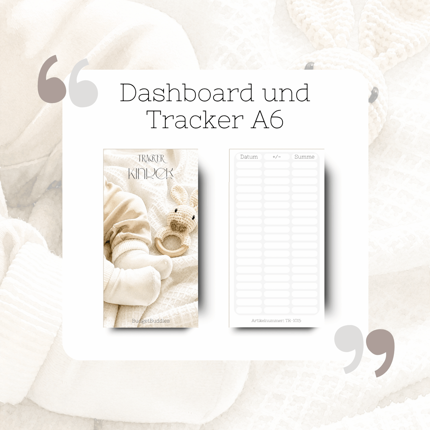 Kinder Dashboard Tracker A6