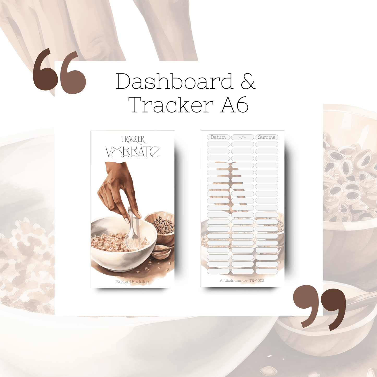 Lebensmittel Dashboard Tracker A6