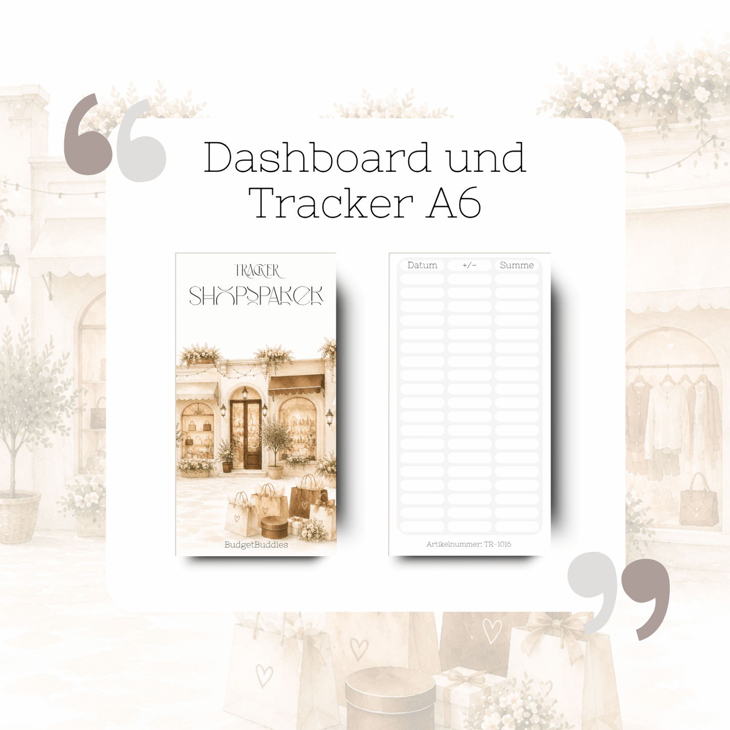 Shopsparer Dashboard Tracker A6