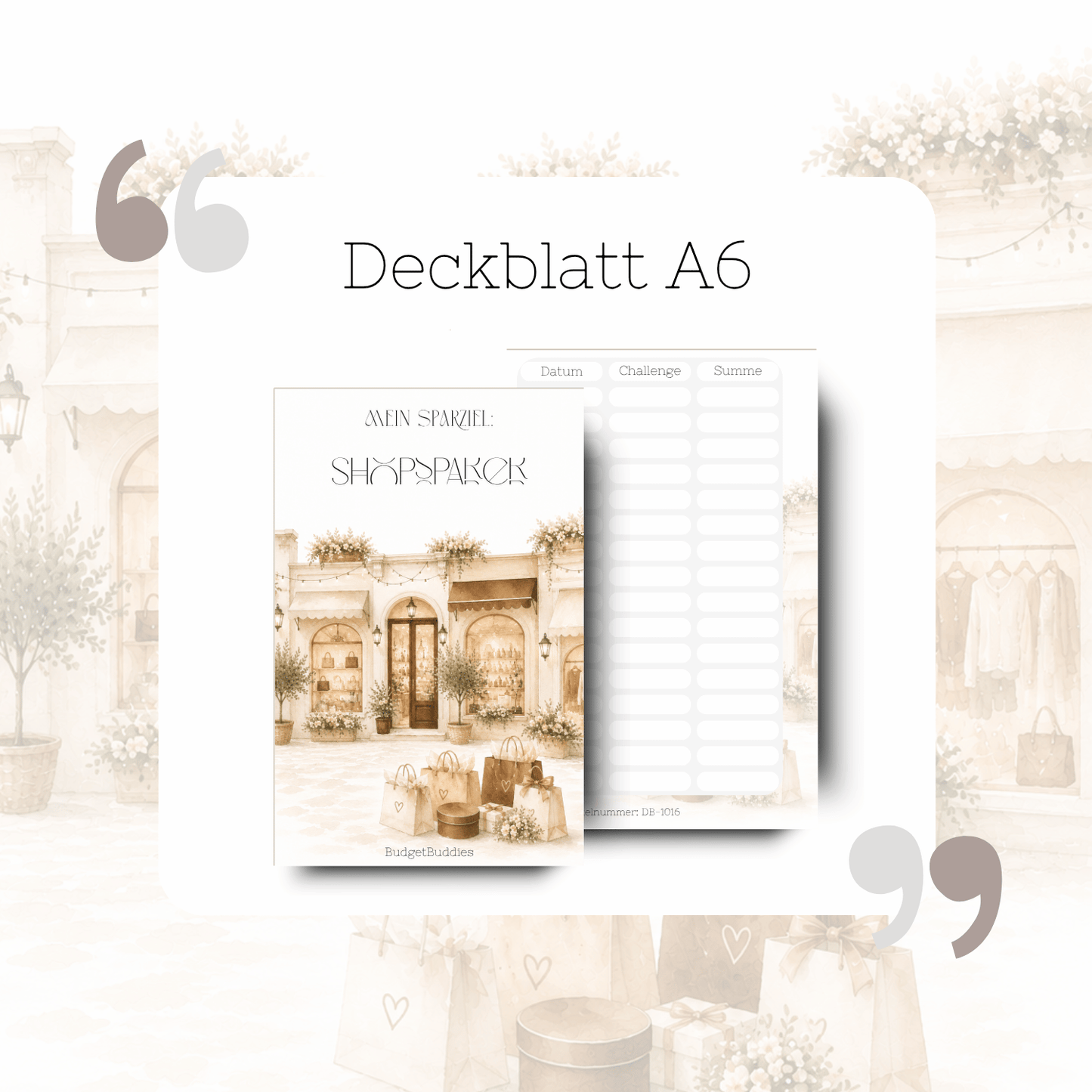 Shopsparer Deckblatt A6