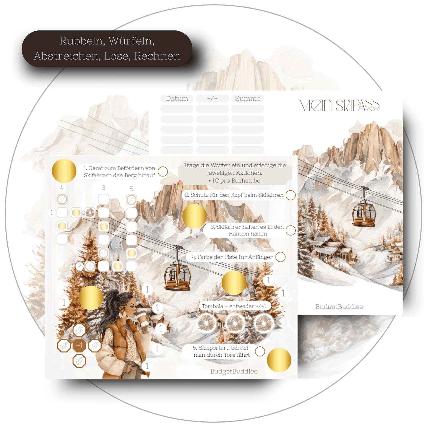 Skipass - 2er - Klappkarte A6