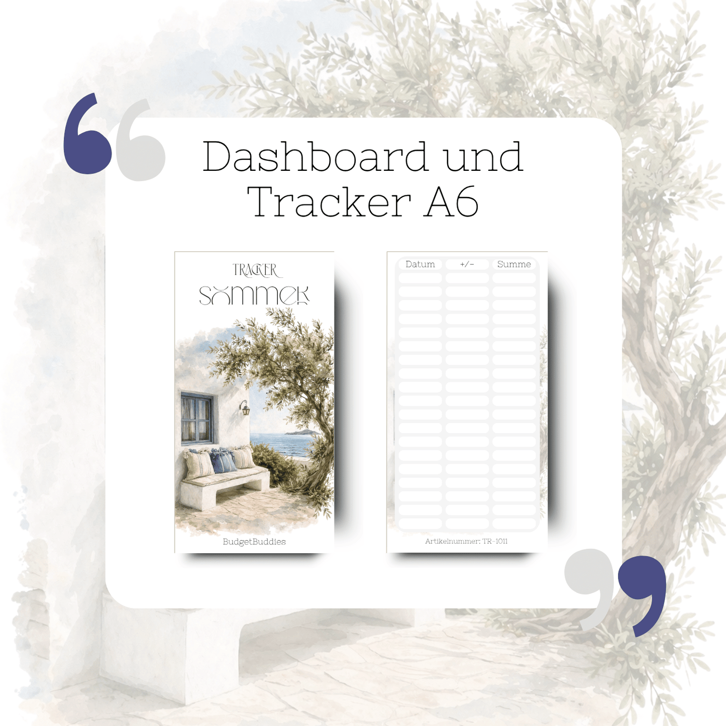 Sommer Dashboard Tracker A6
