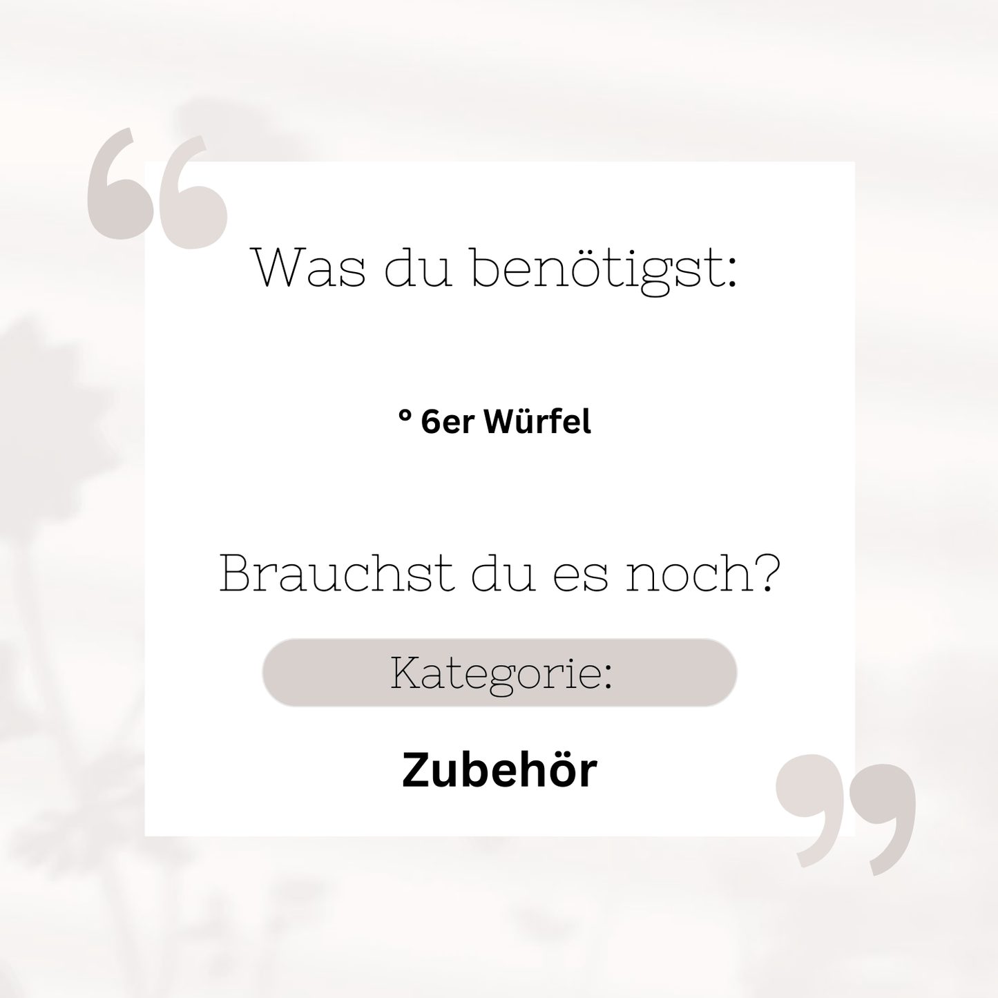 Wie oft denn noch - Zahlenspiel -  A6
