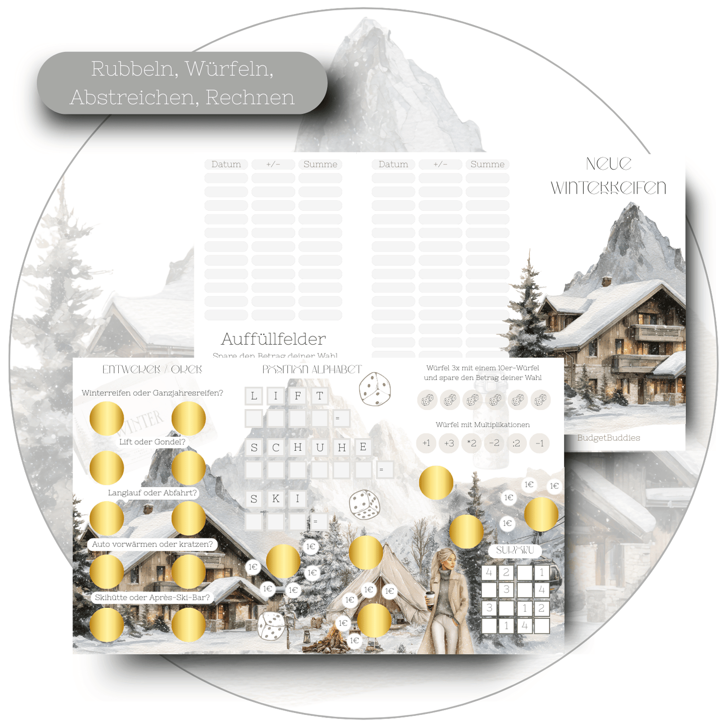 Neue Winterreifen - 3er - Klappkarte  A6