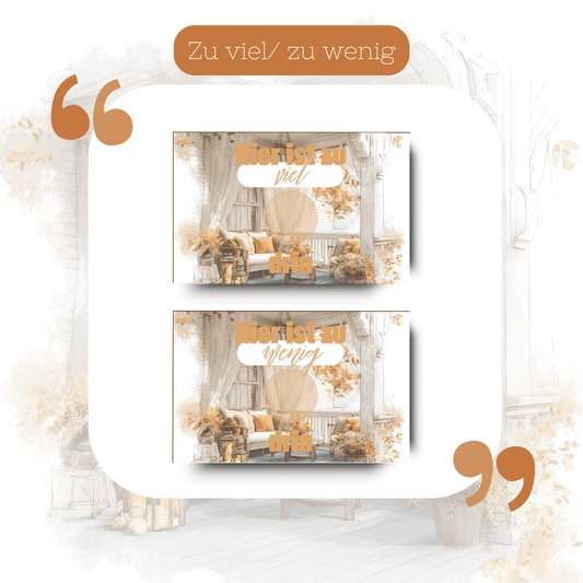 Zu viel / Zu wenig Kärtchen Herbst