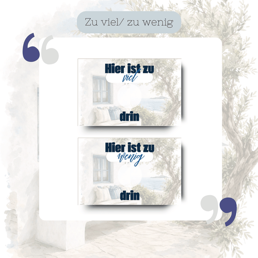 Zu viel / Zu wenig Kärtchen Sommer