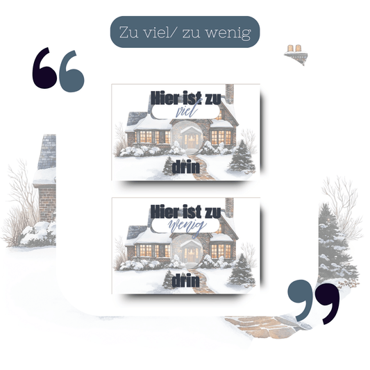 Zu viel / Zu wenig Kärtchen Winter