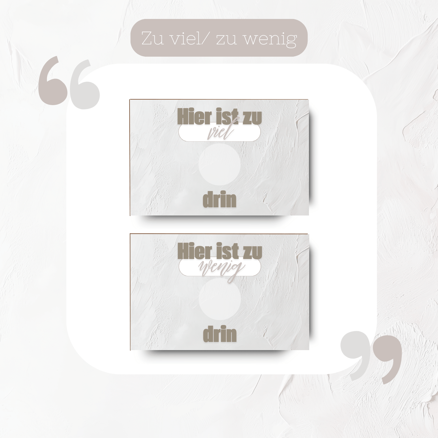 Zu viel / Zu wenig Kärtchen BudgetBuddies