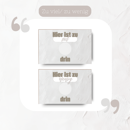 Zu viel / Zu wenig Kärtchen BudgetBuddies